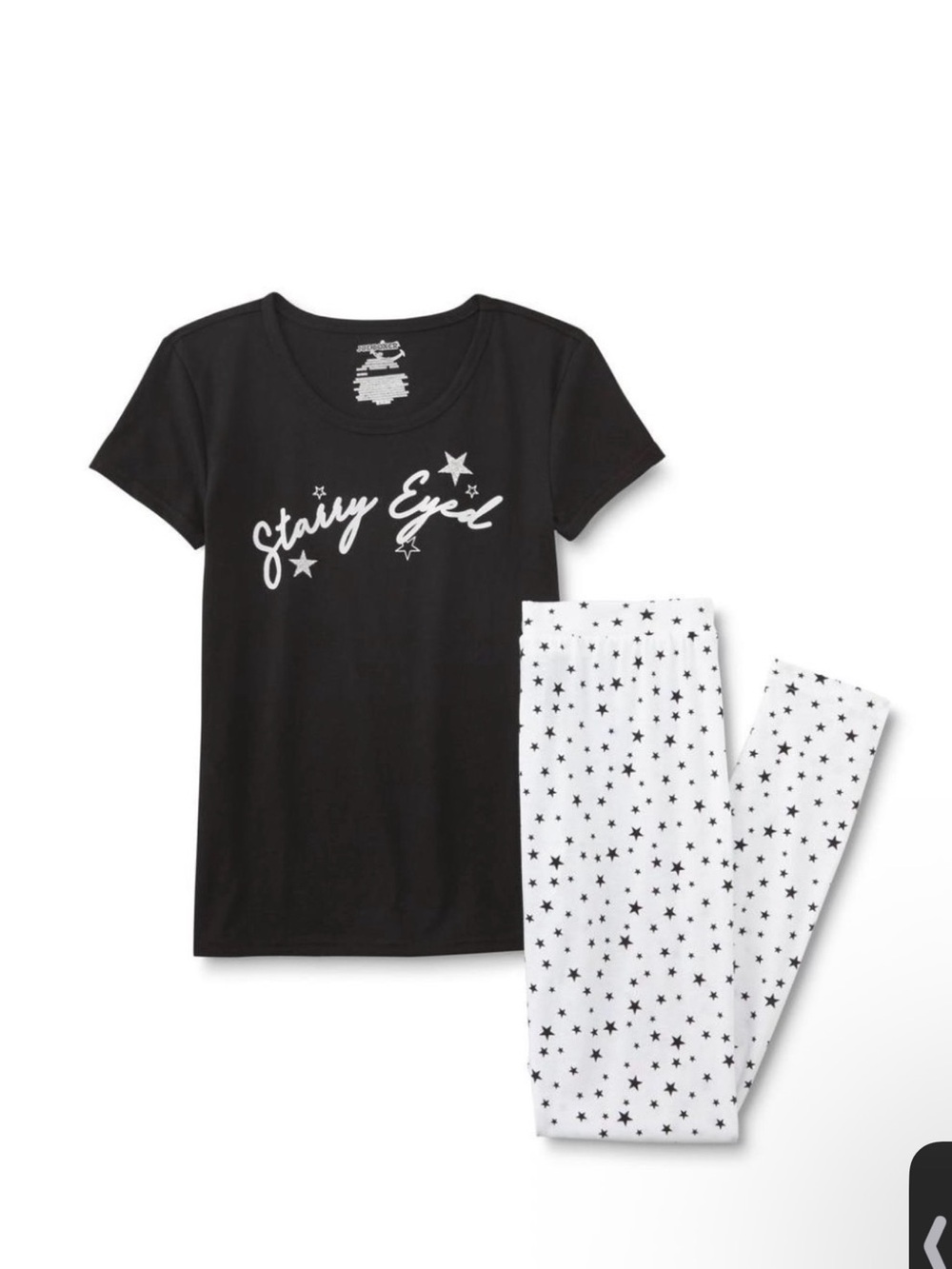Ladies Starry Eyed' Pajama Set - Black & White